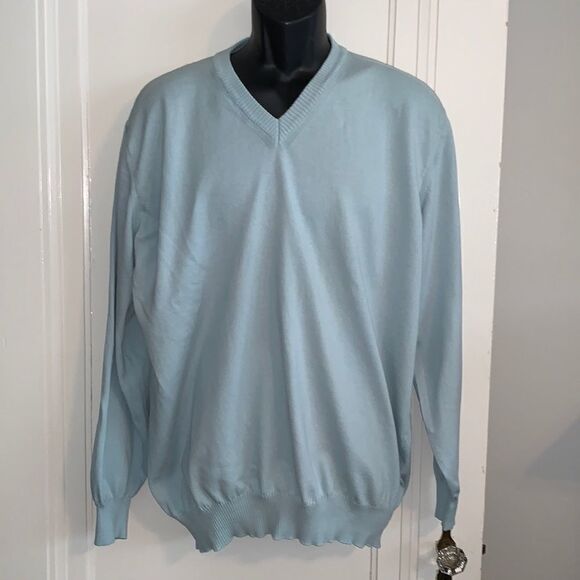 T. Harris London mint green cotton sweater - Picture 1 of 9